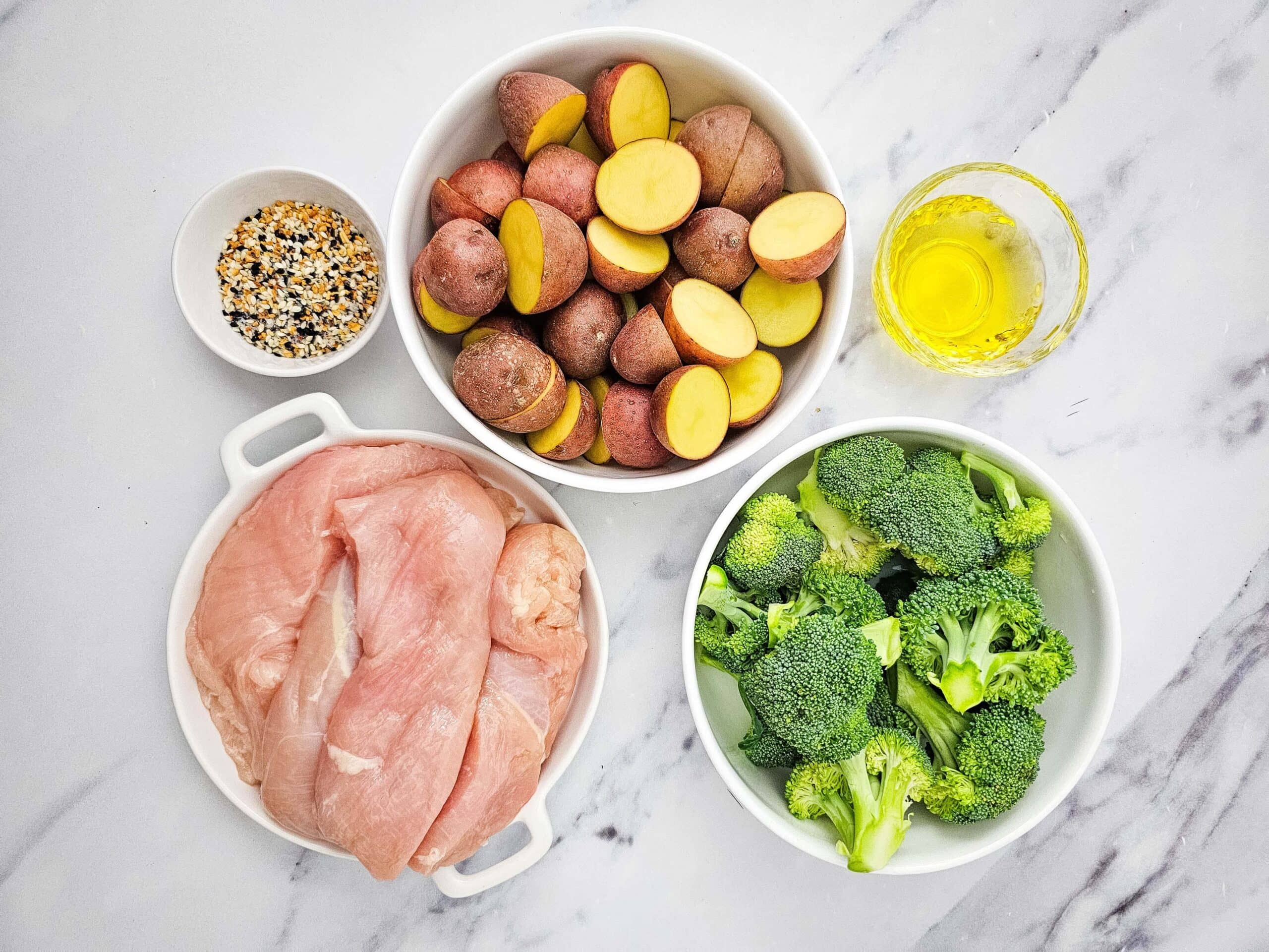 Sheet Pan Everything Bagel Chicken Process Ingredients