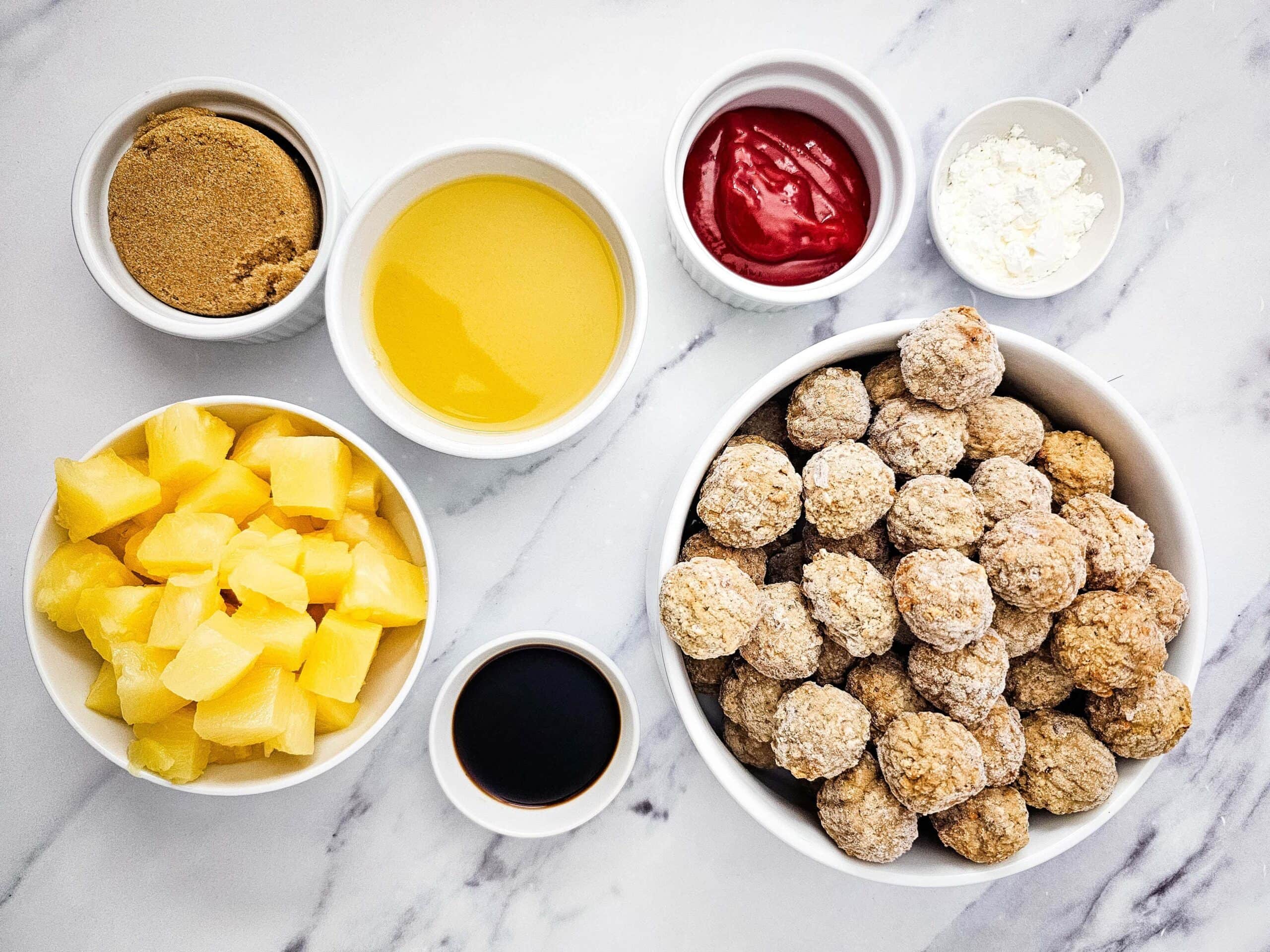 Crockpot Sweet and Sour Meatballs Process Ingredients