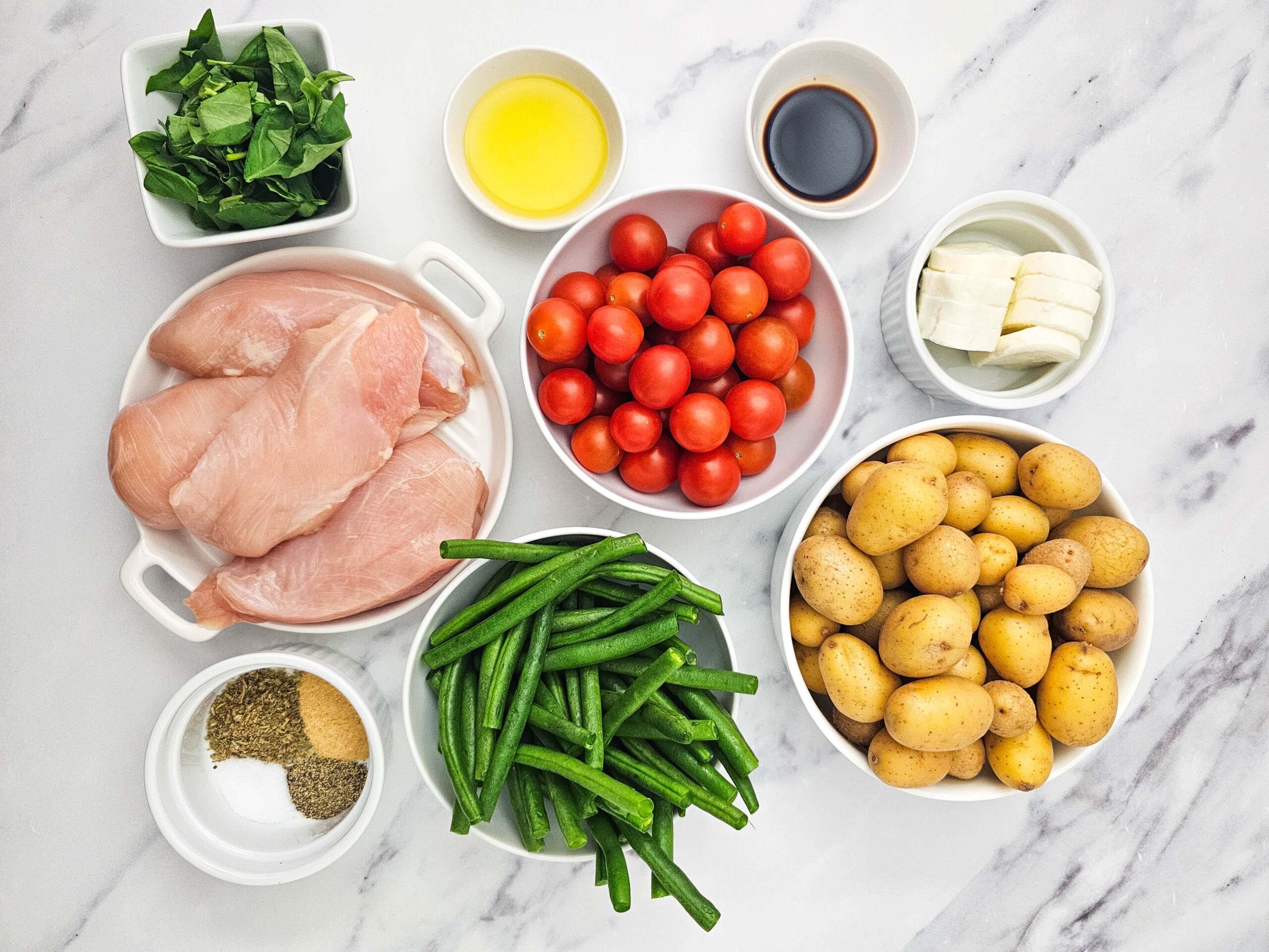 Sheet Pan Chicken Caprese Process Ingredients
