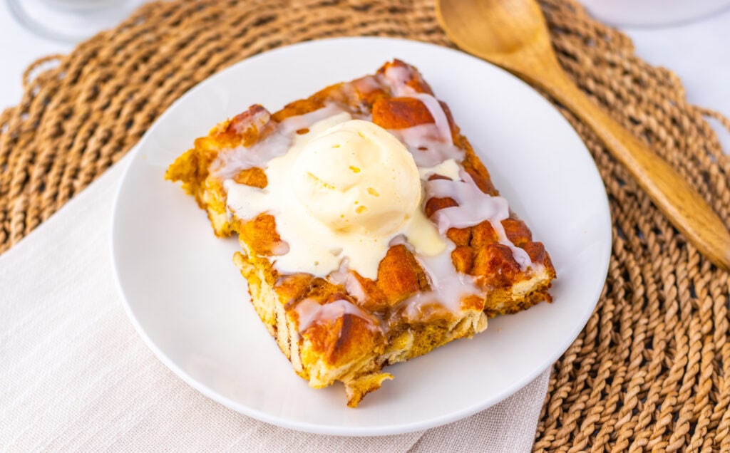 Pumpkin Cinnamon Roll Casserole
