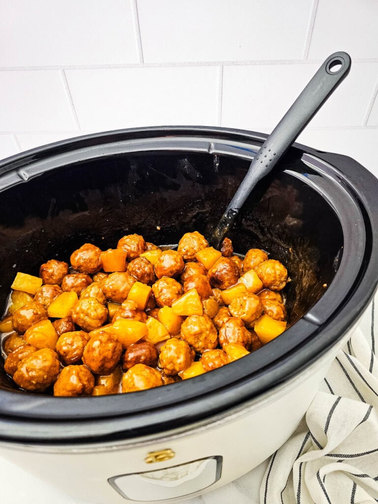 Crockpot Sweet and Sour Meatballs Process Photo