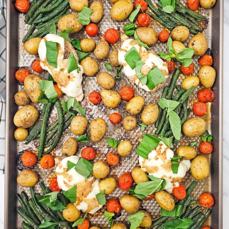 Sheet Pan Chicken Caprese featured image copy