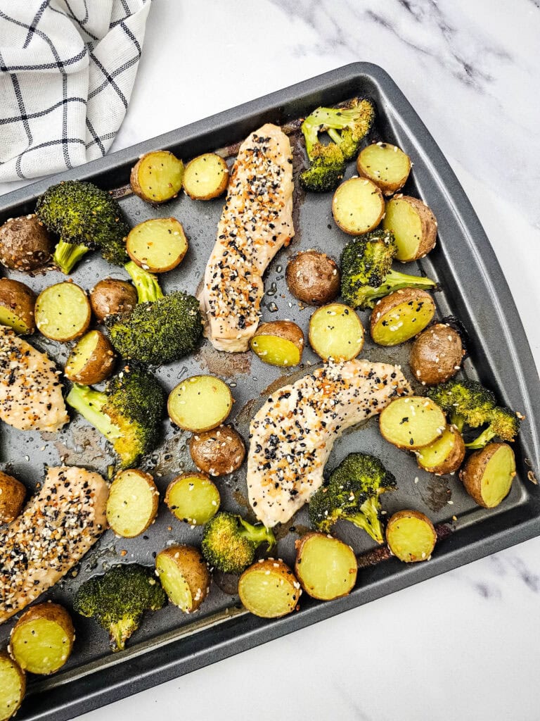 Sheet Pan Everything Bagel Chicken Process Photo