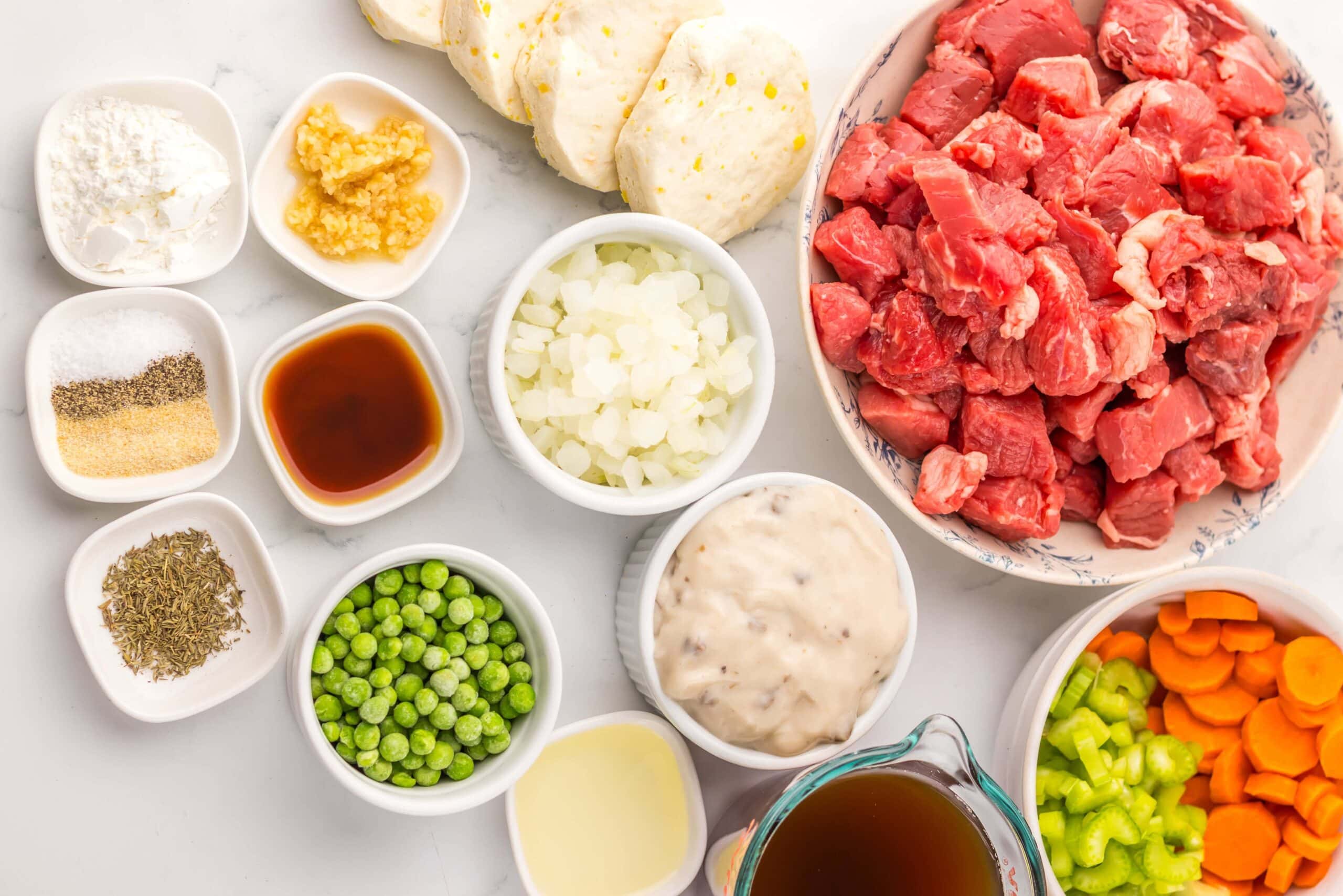 Slow Cooker Beef & Dumplings Process Ingredients