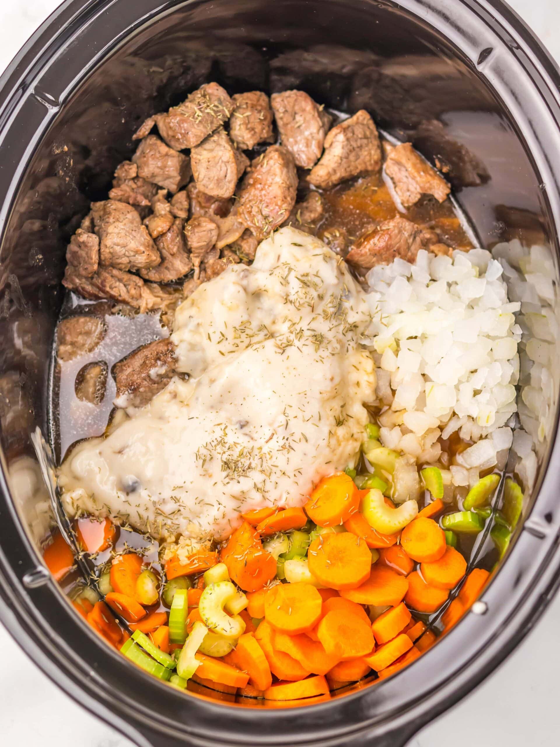 Slow Cooker Beef & Dumplings Process Photo
