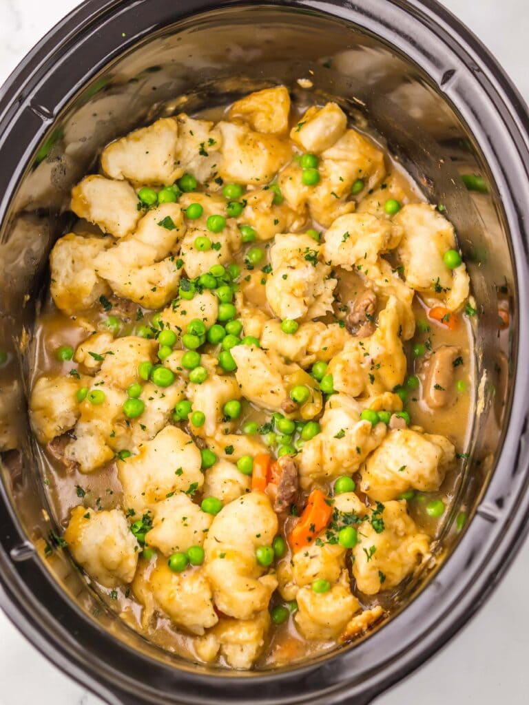 Slow Cooker Beef & Dumplings Process Photo