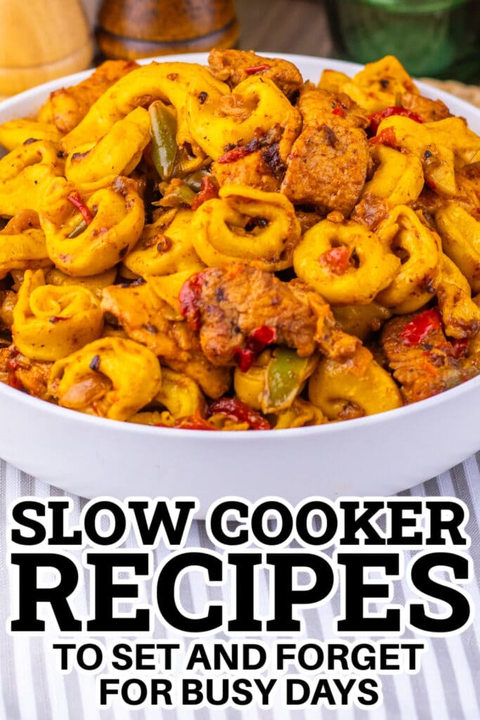 Slow Cooker Recipes - Slow Cooker Cheesy BBQ Bacon Chicken Tortellini copy