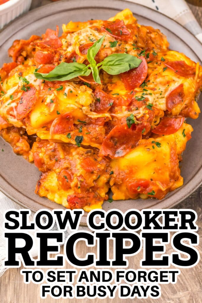 Slow Cooker Recipes - Slow Cooker Pizza Ravioli copy