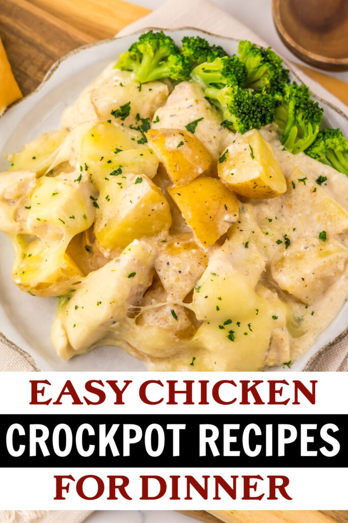 chicken crockpot recipes - Slow Cooker Cheesy Caesar Chicken & Potatoes