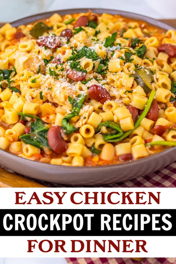 chicken crockpot recipes - Slow Cooker Chicken Minestrone Soup
