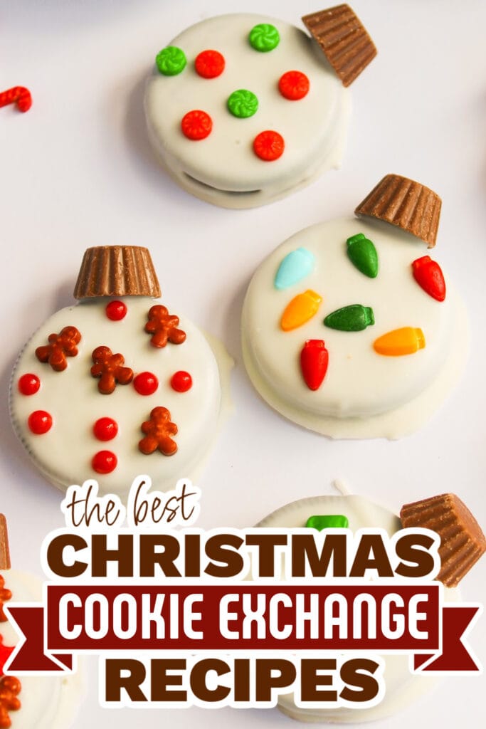 christmas cookie exchange recipes - Chocolate-Dipped Christmas Ornament Oreos copy