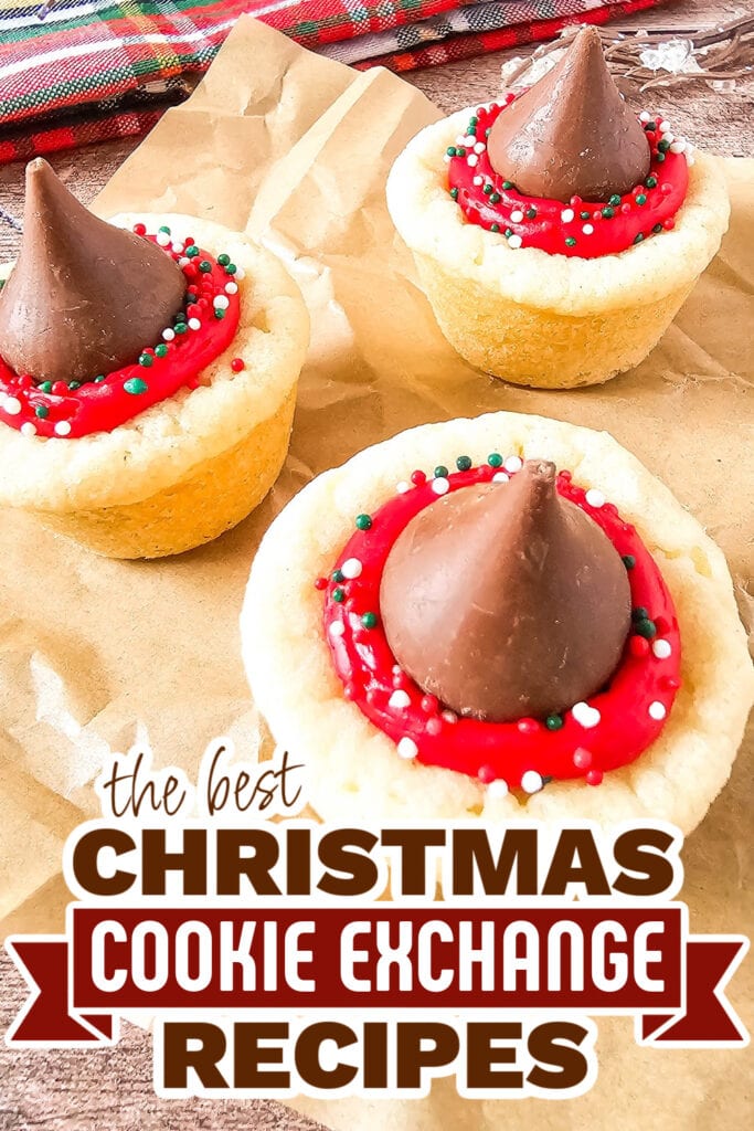 christmas cookie exchange recipes - Christmas Kiss Cookie Cups copy
