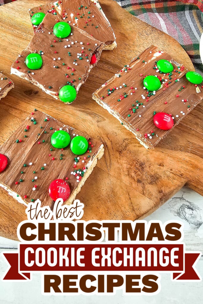 christmas cookie exchange recipes - Christmas S'mores Graham Cracker Bark copy