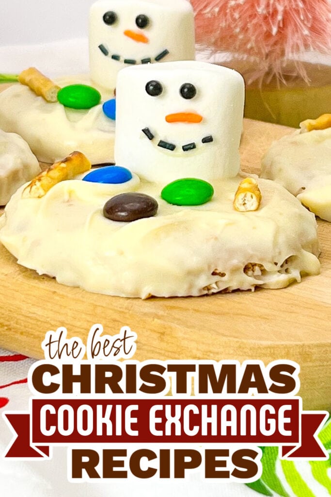 christmas cookie exchange recipes - Melted Snowman Peanut Butter Cookies copy