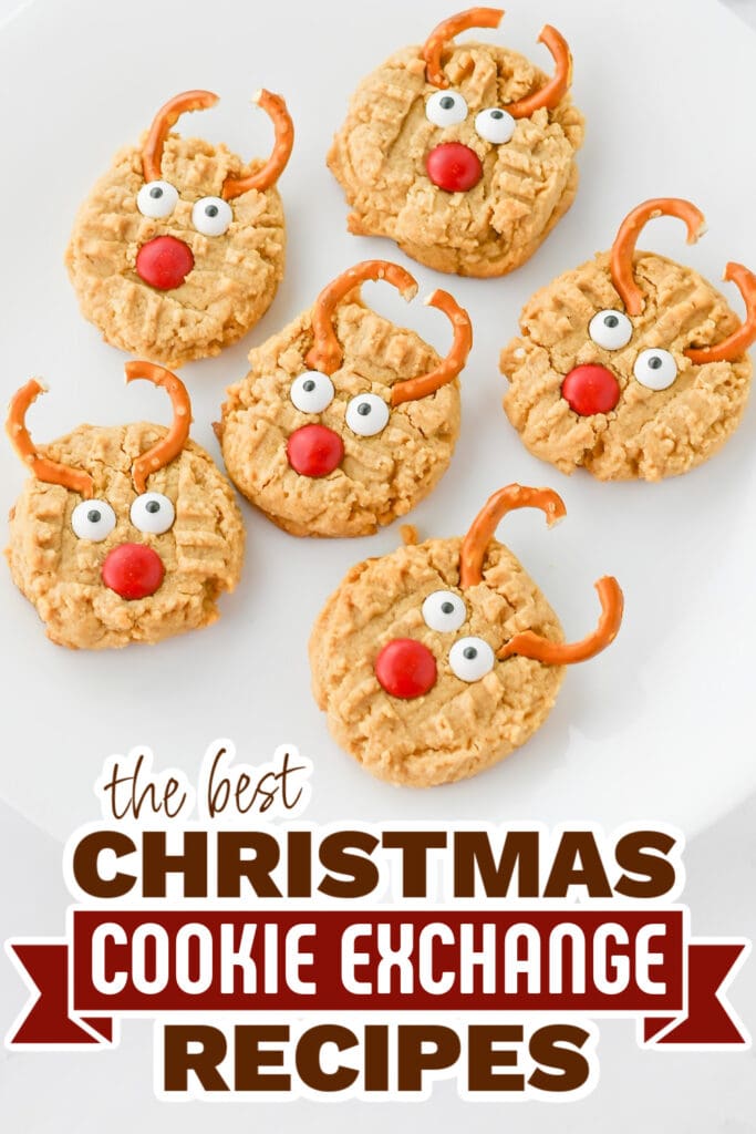 christmas cookie exchange recipes - Peanut Butter Reindeer Cookies copy