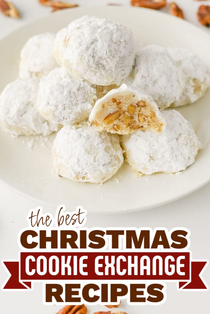 christmas cookie exchange recipes - Pecan Snowball Cookies copy
