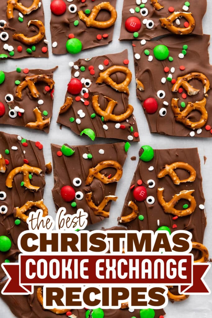 christmas cookie exchange recipes - Reindeer Chocolate Bark copy