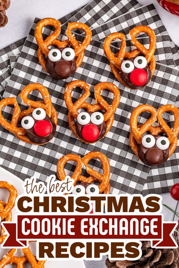 christmas cookie exchange recipes - Reindeer Rolo Pretzel Bites copy