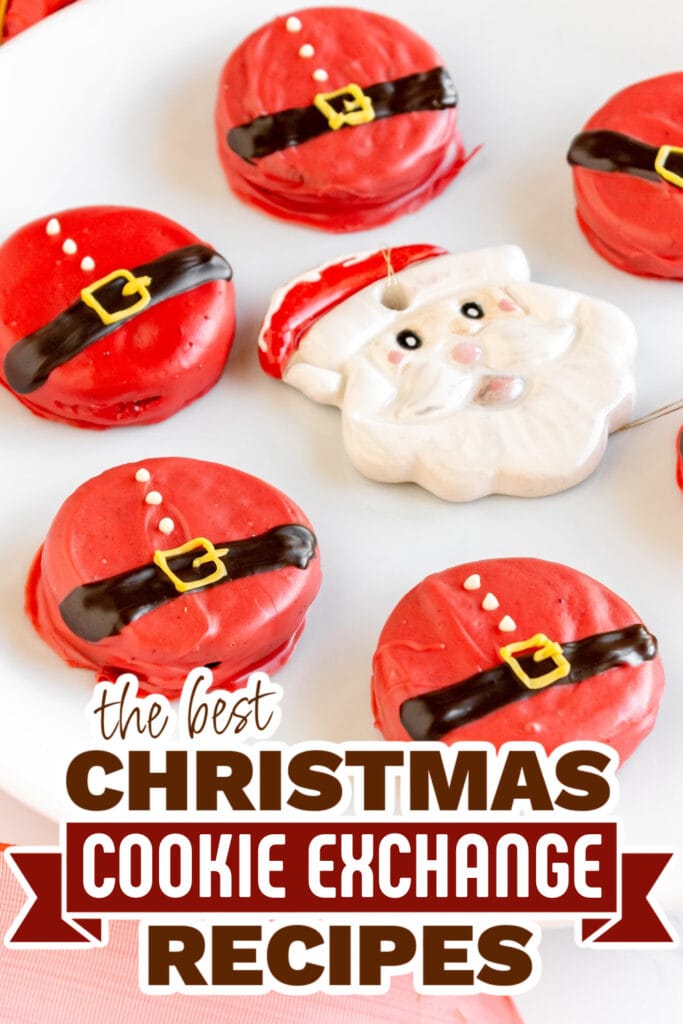 christmas cookie exchange recipes - Santa Chocolate-Dipped Oreos copy