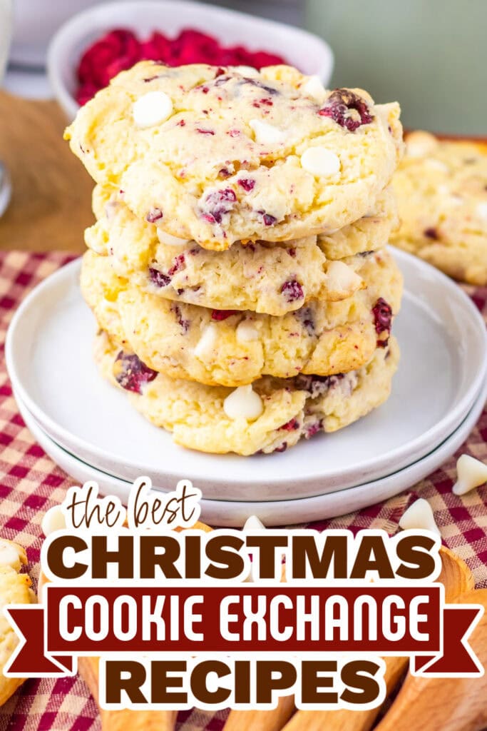 christmas cookie exchange recipes - Vanilla Raspberry Cheesecake Mix Cookies copy