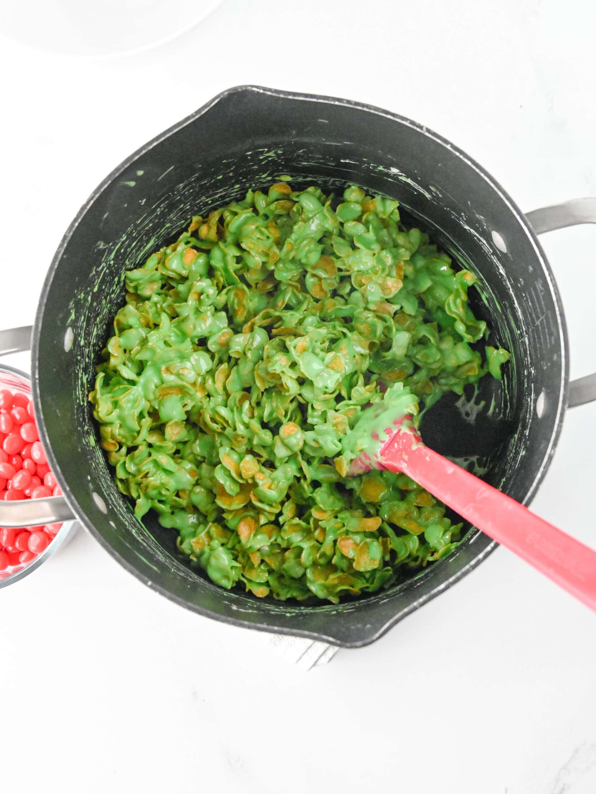 Christmas Cornflake Wreaths Process Photo