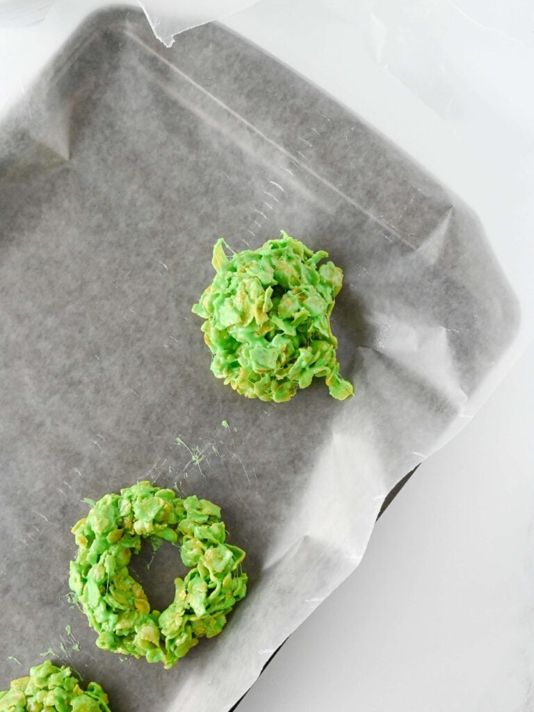 Christmas Cornflake Wreaths Process Photo