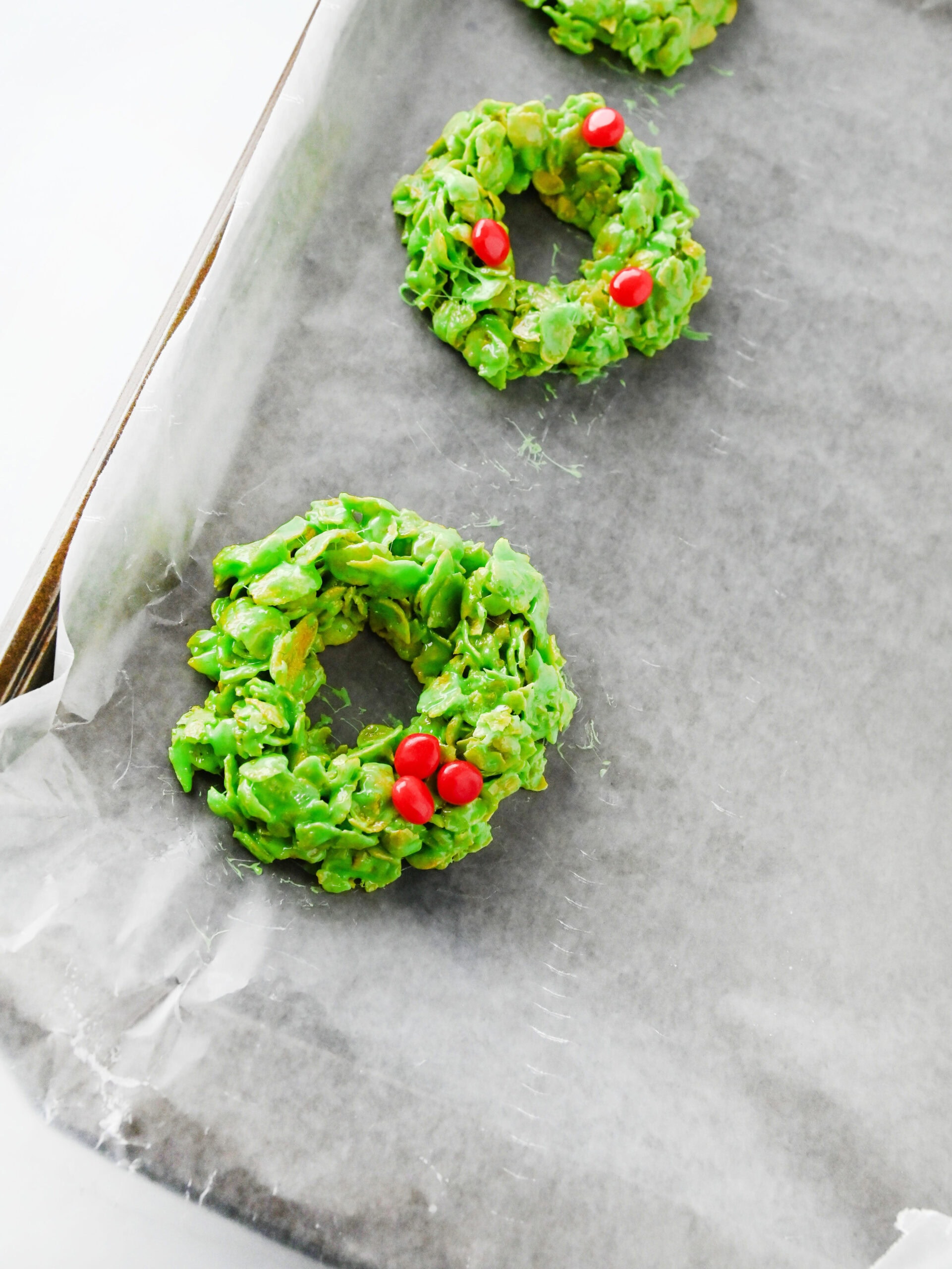 Christmas Cornflake Wreaths Process Photo
