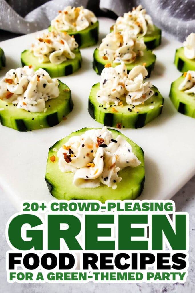 green food ideas - Bagel Cucumber Bites