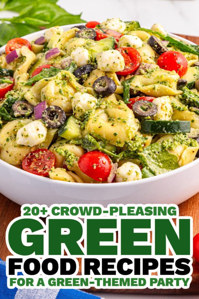 green food ideas - Cold Tortellini Pesto Salad