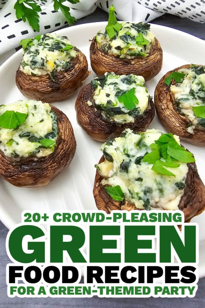 green food ideas - Creamy Spinach and Ricotta Stuffed Mushrooms