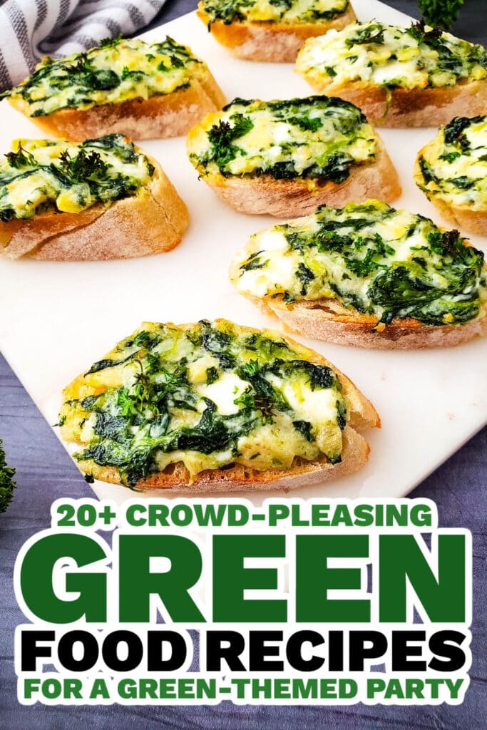 green food ideas - Spinach Artichoke Crostini