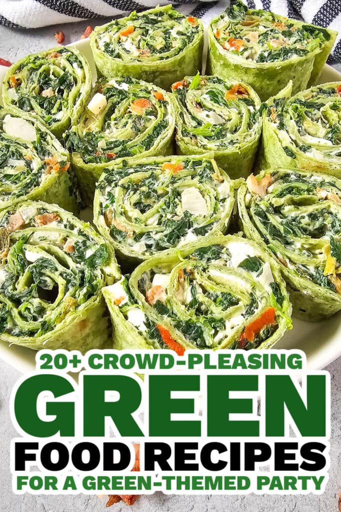 green food ideas - Spinach Dip Pinwheels