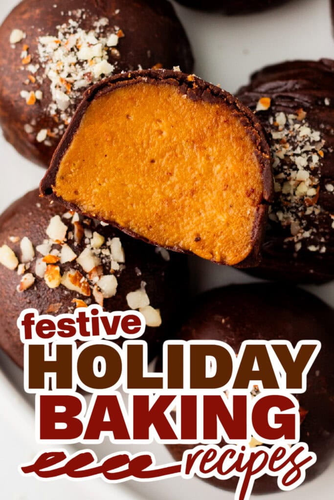 holiday baking recipes - Dark Chocolate Pumpkin Truffles copy
