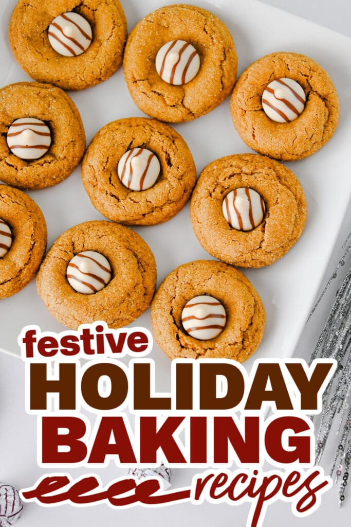 holiday baking recipes - Hershey’s Hugs Gingerbread Cookies copy