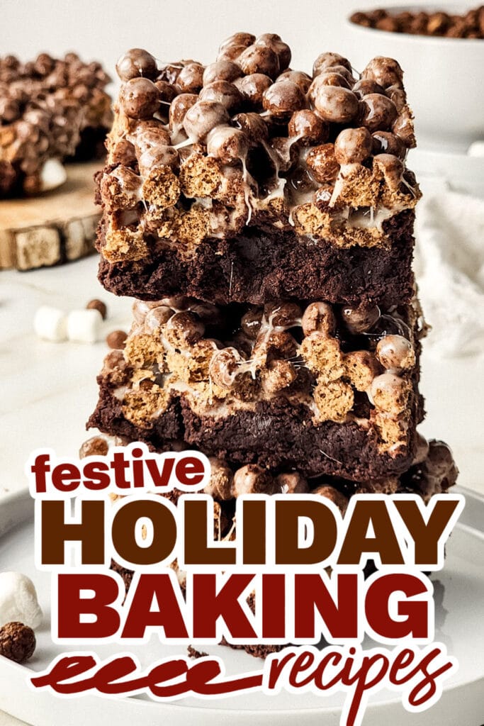 holiday baking recipes - Marshmallow Cocoa Puff Brownies copy