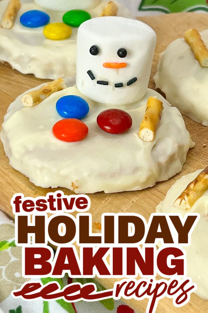 holiday baking recipes - Melted Snowman Peanut Butter Christmas Cookies copy