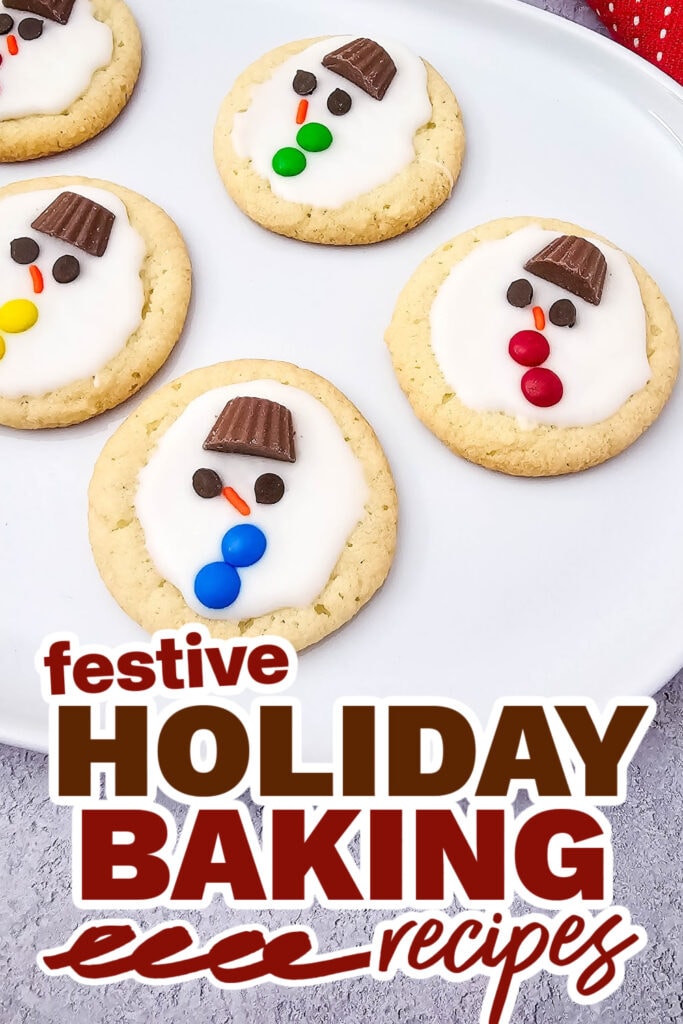 holiday baking recipes - Melted Snowman Sugar Cookies copy
