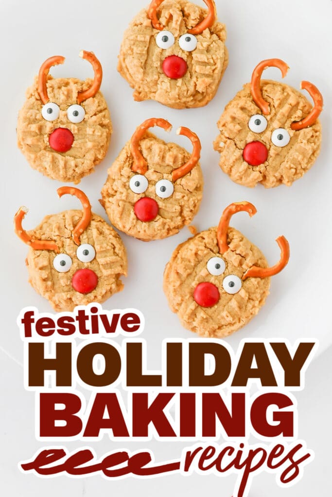 holiday baking recipes - Peanut Butter Reindeer Cookies copy