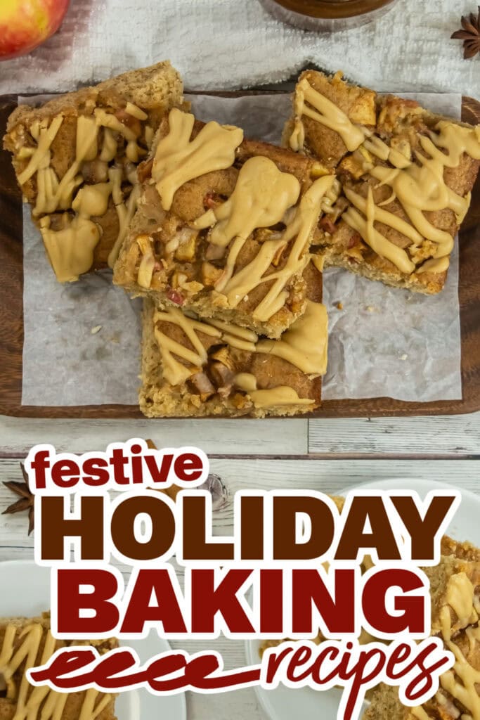 holiday baking recipes - Soft and Spiced Apple Blondies copy
