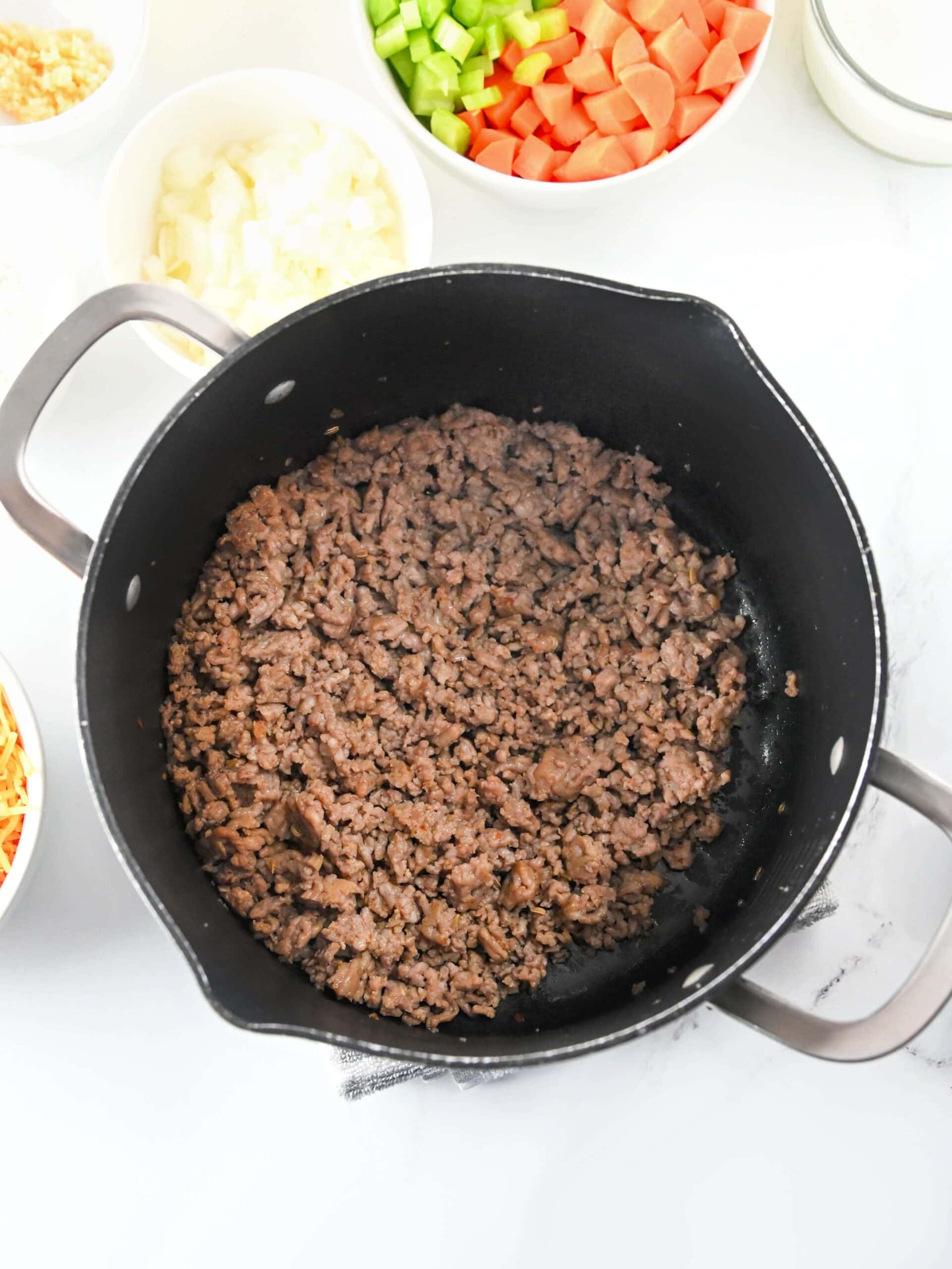 Creamy Italian Sausage Potato Soup Process Photo