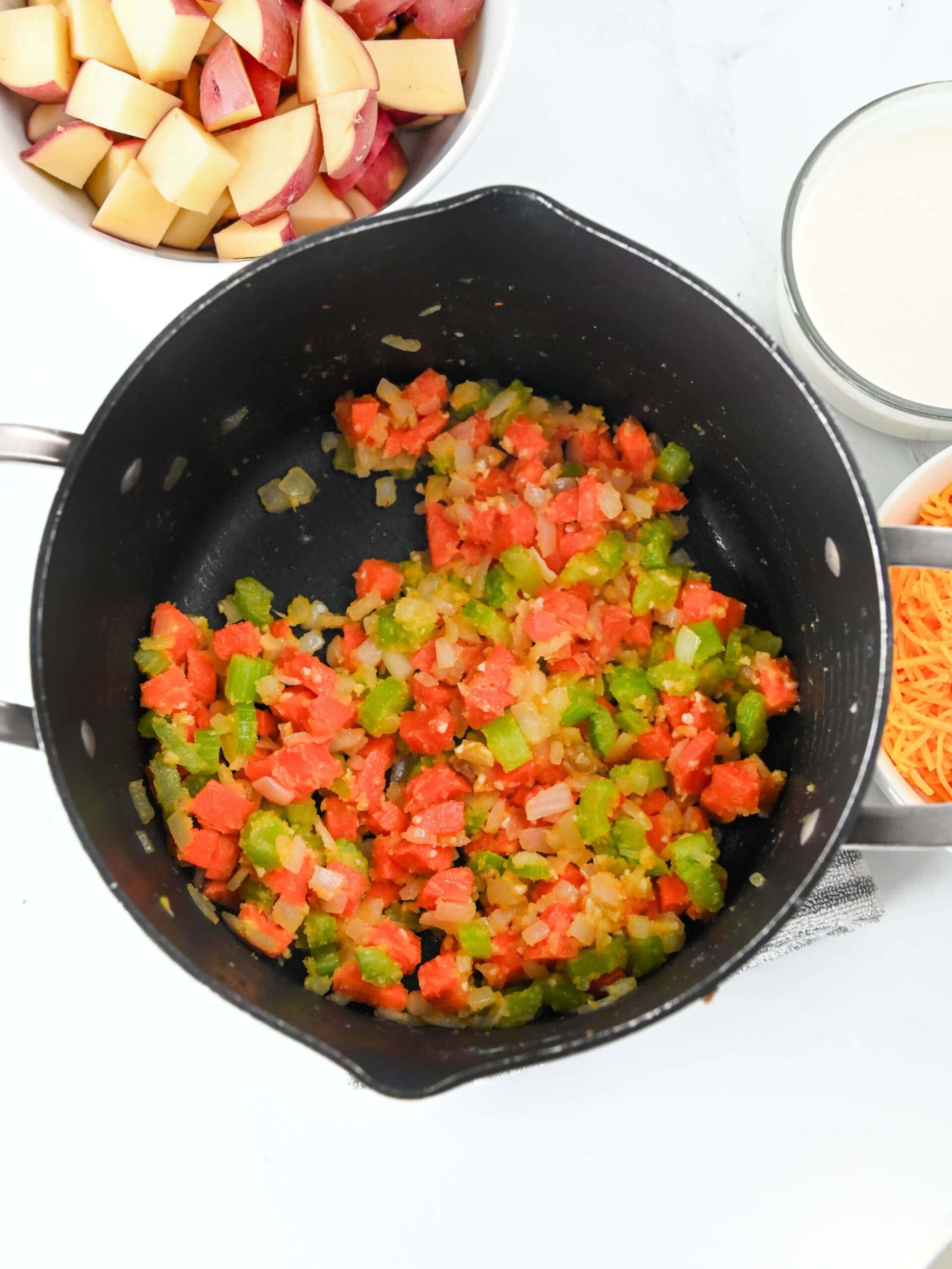 Creamy Italian Sausage Potato Soup Process Photo