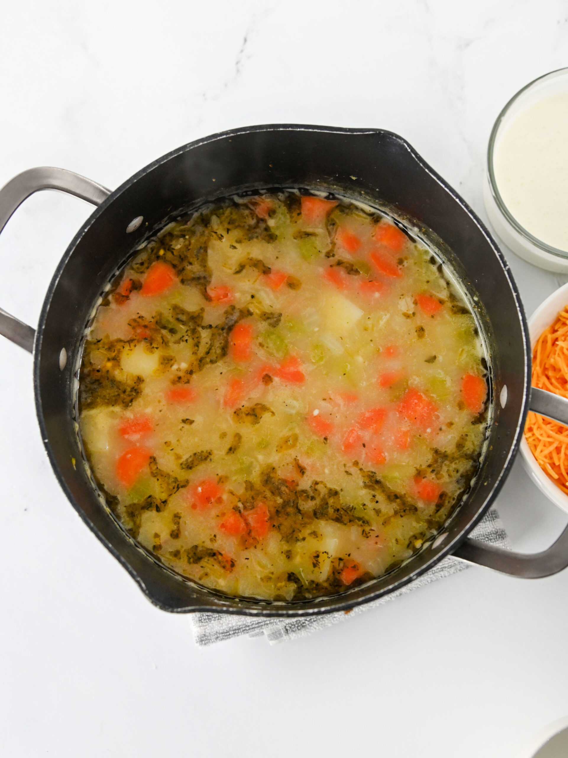 Creamy Italian Sausage Potato Soup Process Photo