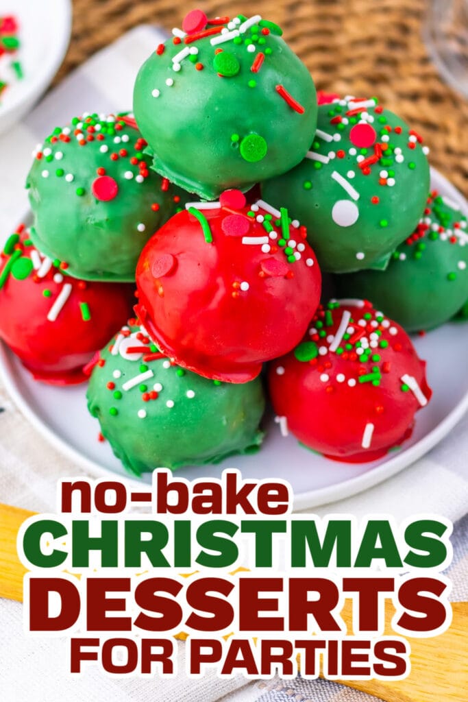no bake christmas desserts - Christmas Butterfinger Balls copy