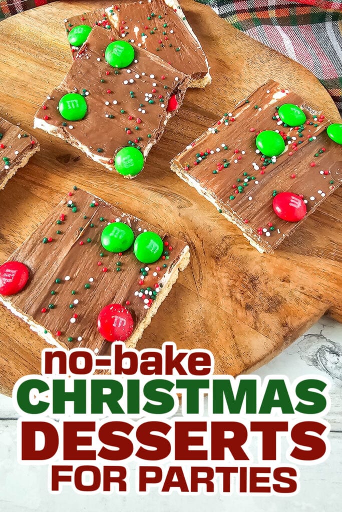 no bake christmas desserts -Christmas S’mores Graham Cracker Bark copy