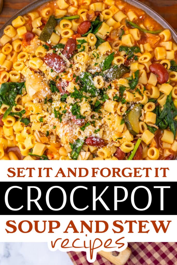 pinned crockpot soup - Slow Cooker Chicken Minestrone Soup