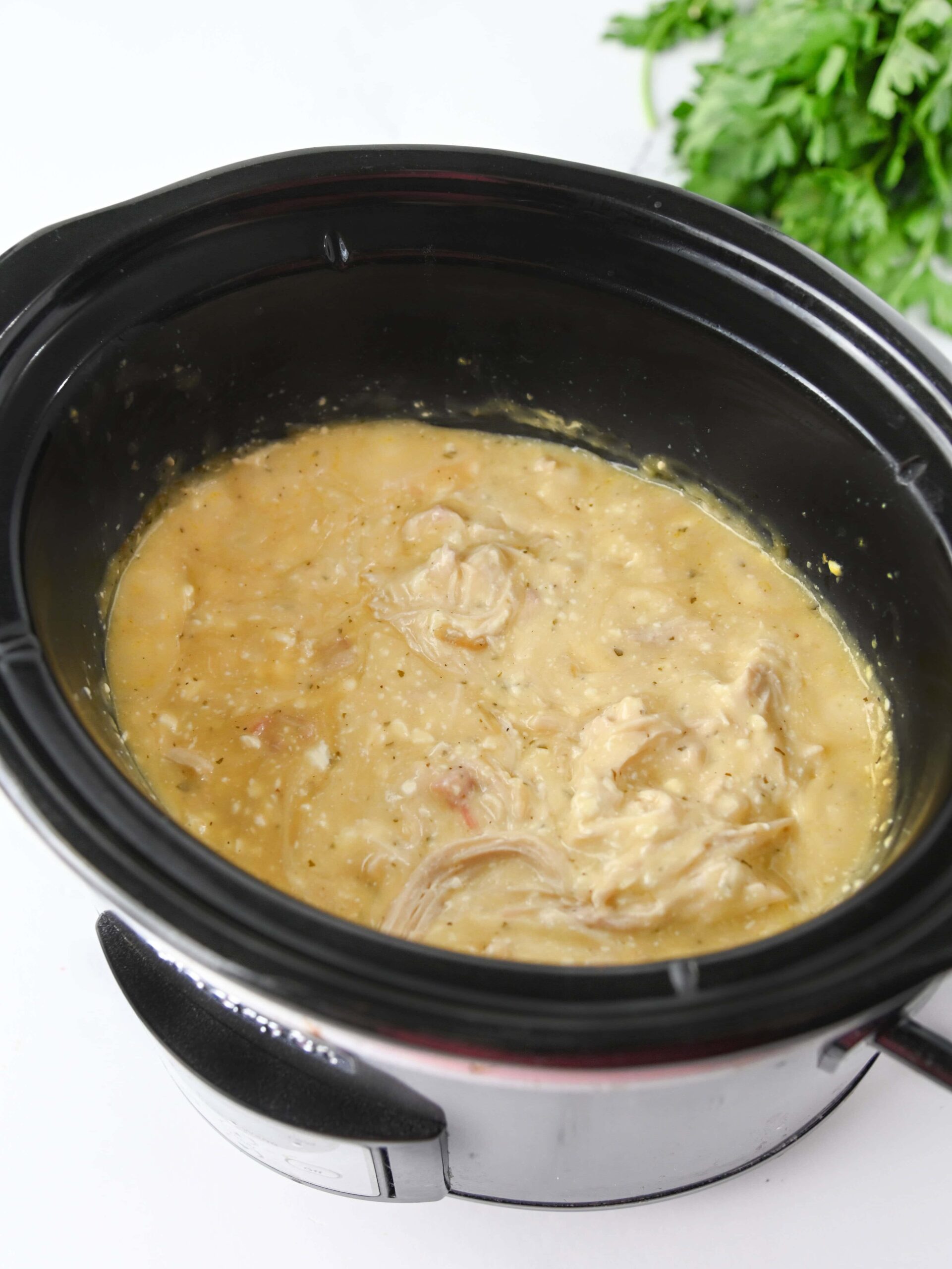 Crockpot Creamy Ranch Chicken Pasta Proess Photo