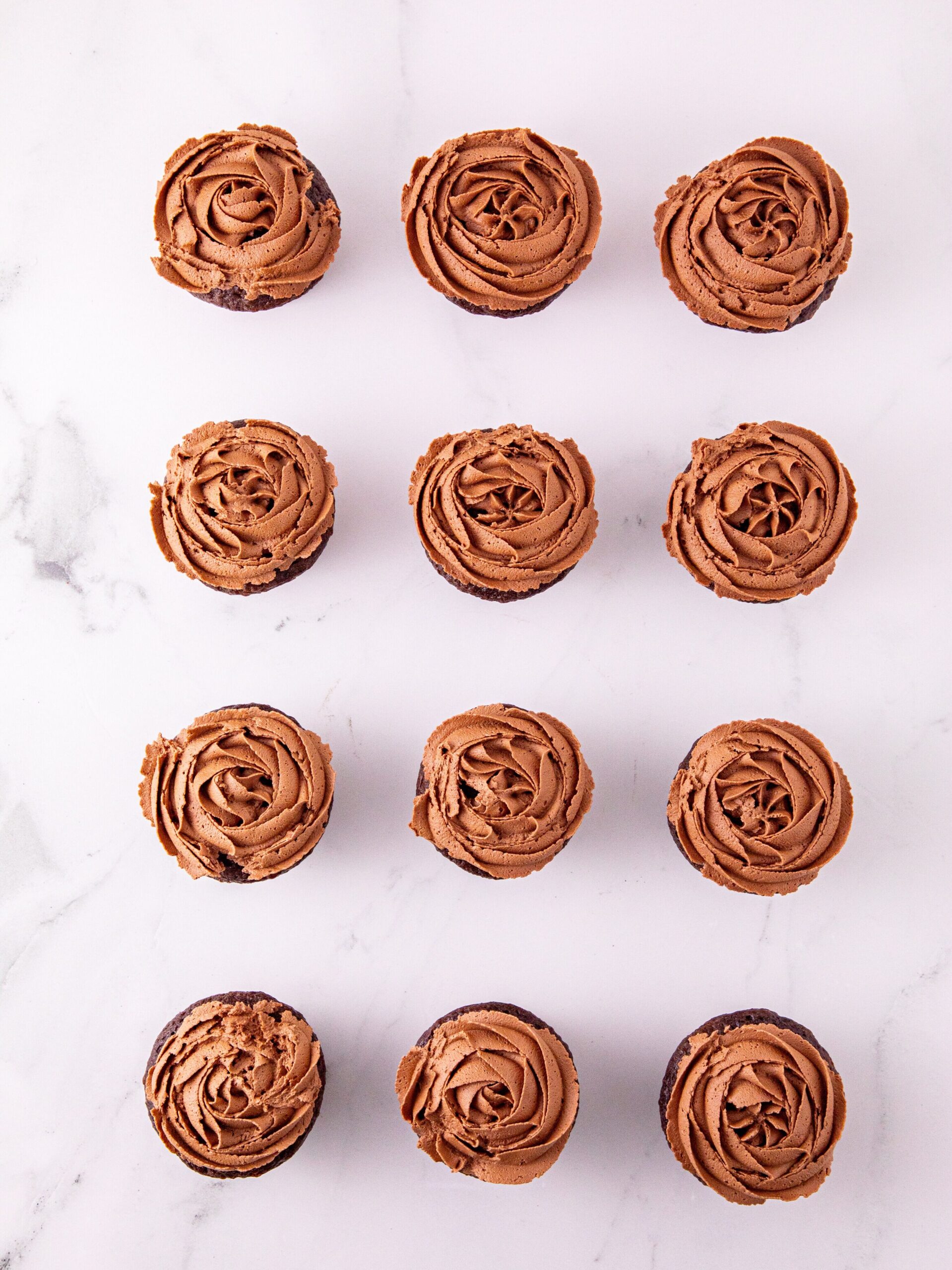 Turkey Cupcakes with Chocolate Peanut Butter Frosting Process Photo