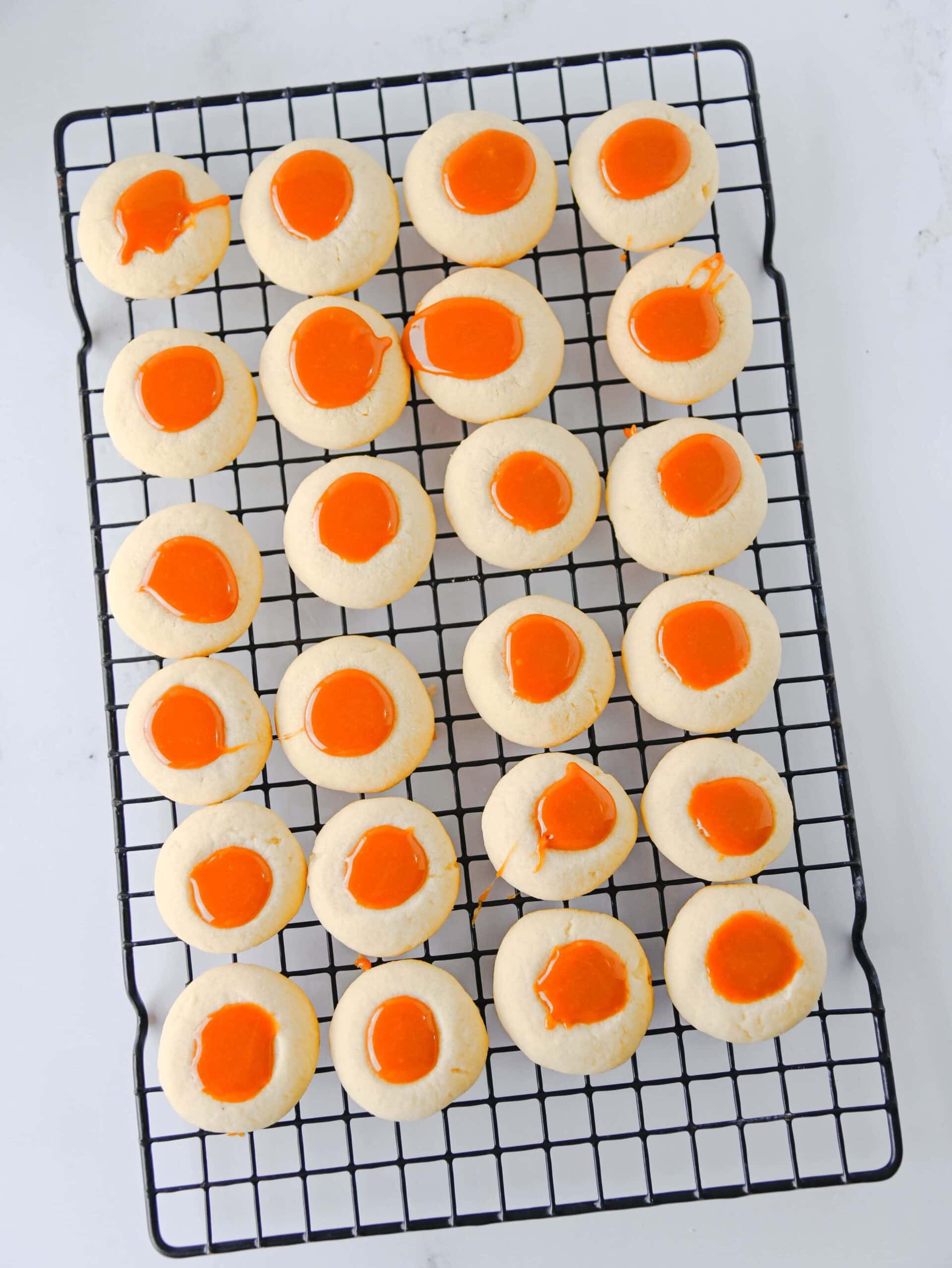 Caramel Chocolate Chip Thumbprint Cookies Process Photo
