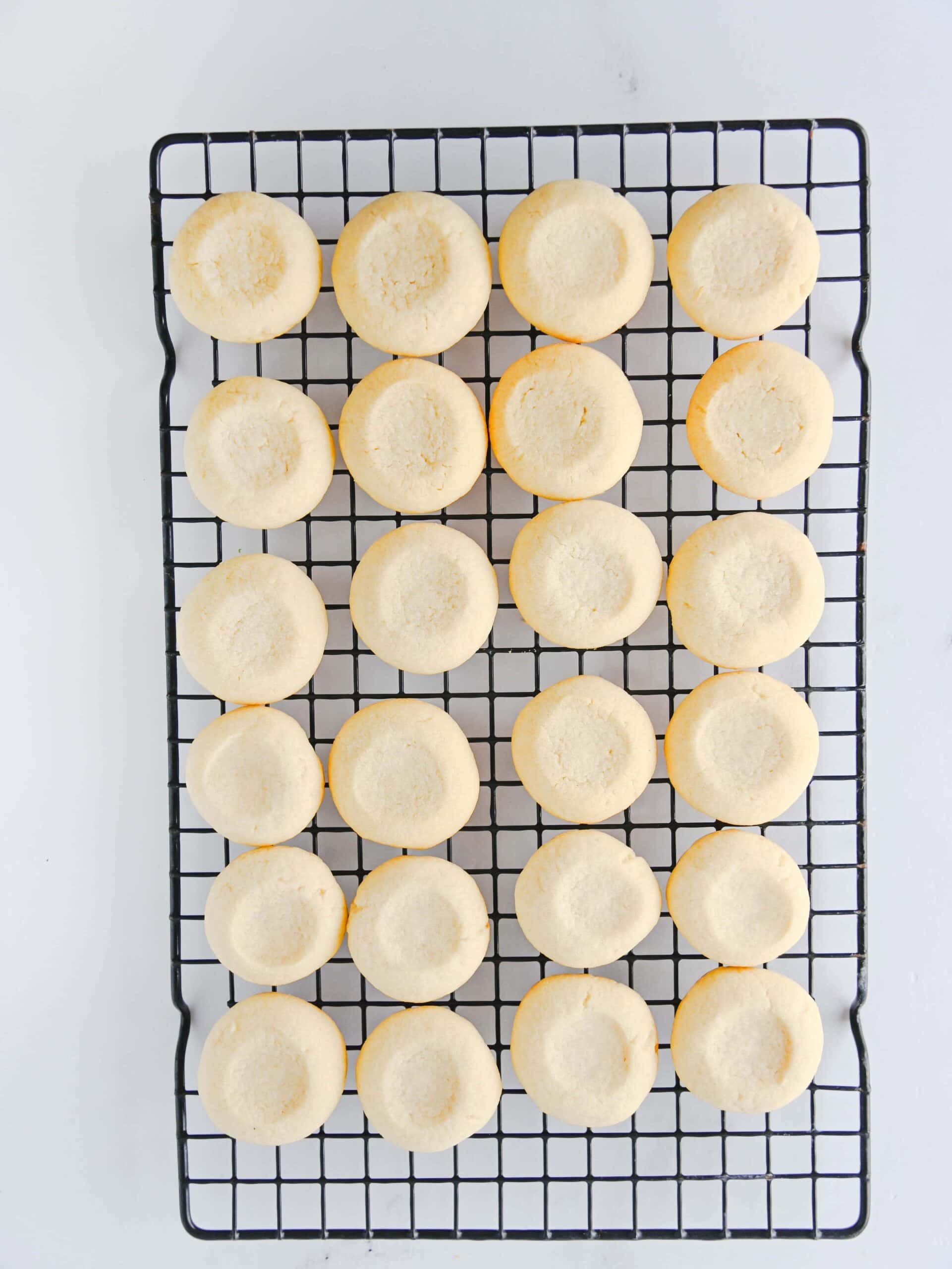 Caramel Chocolate Chip Thumbprint Cookies Process Photo